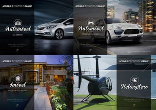 3 MILHÕES DE PONTOS 10 MILHÕES DE PONTOS
* VME 35%
40 MILHÕES DE PONTOS 100 MILHÕES DE PONTOS
 