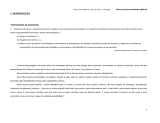 Plano De Actividades 2008 2009