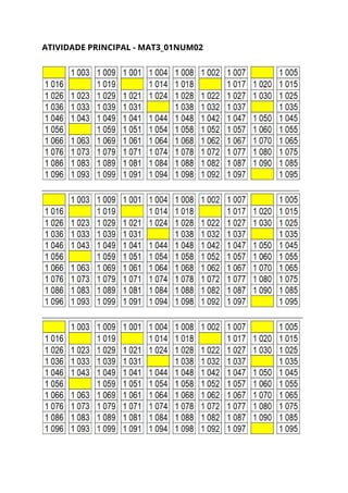 ATIVIDADE PRINCIPAL - MAT3_01NUM02 
 
________________________________________________________________________
_________________________________________________________________________
 