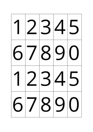  
1 2 3 4 5 
6 7 8 9 0 
1 2 3 4 5 
6 7 8 9 0  
 