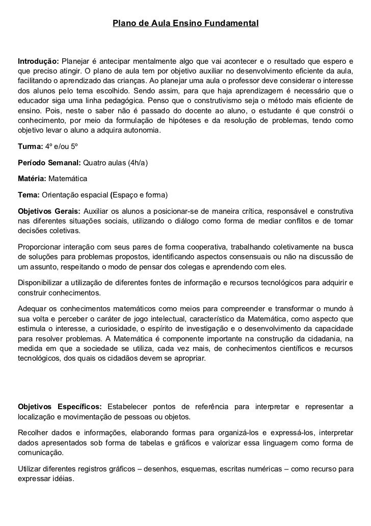 Plano de aula pronto ensino fundamental Plano de aula pronto ensino fundamental