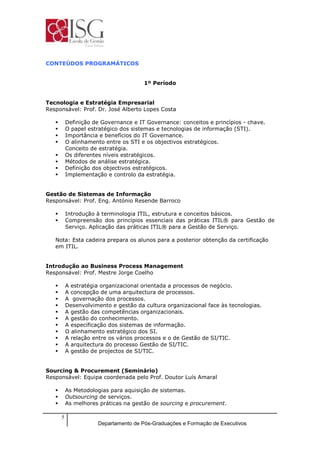 Plano De Estudos It Governance