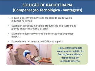 SOLUÇÃO DE RADIOTERAPIA
(Compensação Tecnológica - vantagens)
 