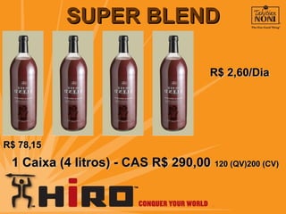 SUPER BLEND 1 Caixa (4 litros) - CAS R$ 290,00   120 (QV)200 (CV) R$ 78,15 R$ 2,60/Dia 