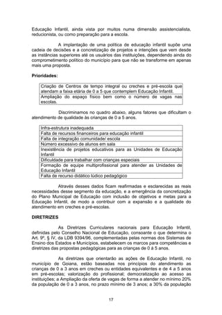 Plano Municipal de Educação