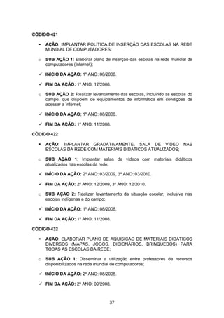 Plano Municipal de Educação