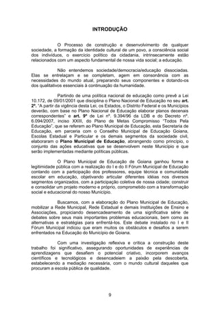 Plano Municipal de Educação