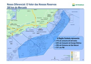 Nosso Diferencial: O Valor das Nossas Reservas
300 km do Mercado




                                                 A Região Sudeste representa:
                                             47% do consumo de derivados
                                             62% do Consumo de Energia Elétrica
                                             65% do Consumo de Gás Natural
                                             55 % do PIB




                                                                                  7
                                                                                  7
 