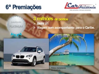 6ª Premiações 
3milhões de pontos 
 BMWX1 
 Viagem comacompanhante para oCaribe. 
Fotos meramente 
ilustrativas 
 