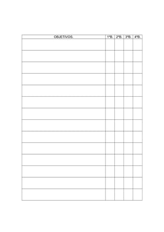 OBJETIVOS. 1ºB. 2ºB. 3ºB. 4ºB.
 