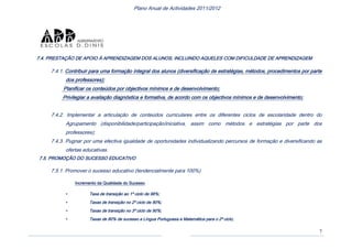 Plano anual actividades 2011 12