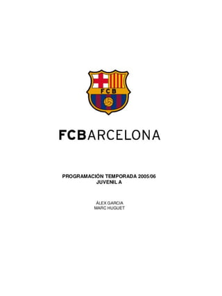 Plano anual de treinos (juvenis barcelona)