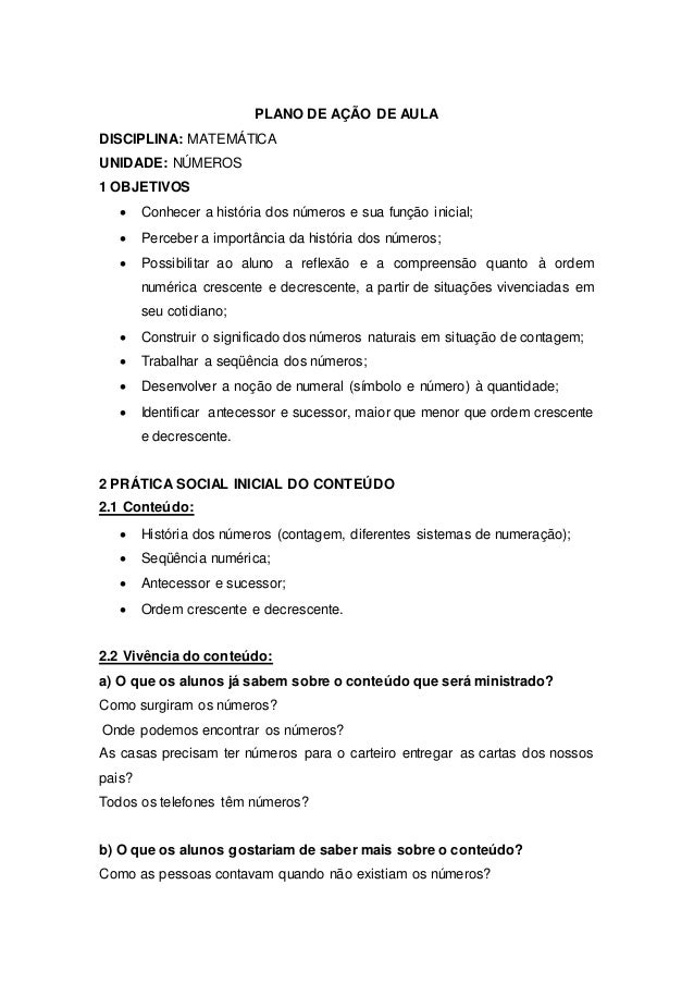 plano aula matematica planejamento de aula