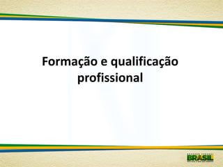 Formação e qualificação
     profissional
 