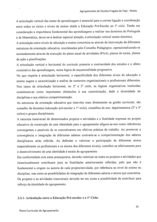 Plano curricular do Agrupamento de Escolas Fragata do Tejo