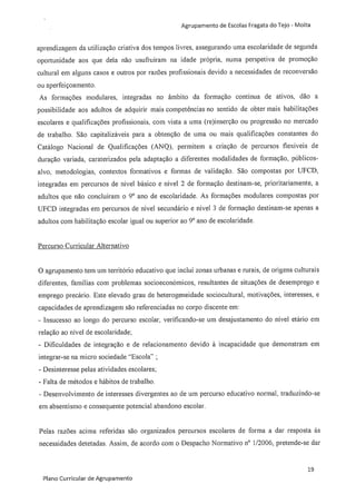 Plano curricular do Agrupamento de Escolas Fragata do Tejo