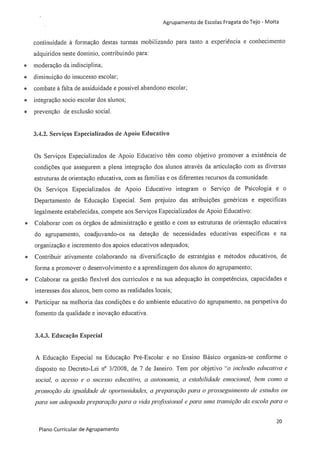 Plano curricular do Agrupamento de Escolas Fragata do Tejo
