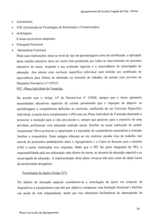 Plano curricular do Agrupamento de Escolas Fragata do Tejo