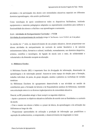 Plano curricular do Agrupamento de Escolas Fragata do Tejo