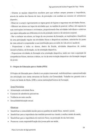 Plano curricular do Agrupamento de Escolas Fragata do Tejo