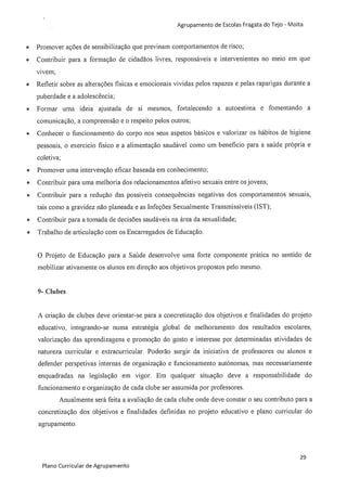Plano curricular do Agrupamento de Escolas Fragata do Tejo