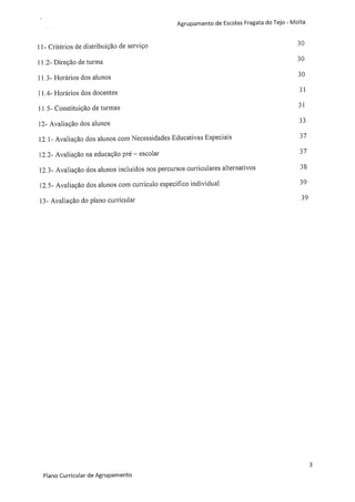 Plano curricular do Agrupamento de Escolas Fragata do Tejo
