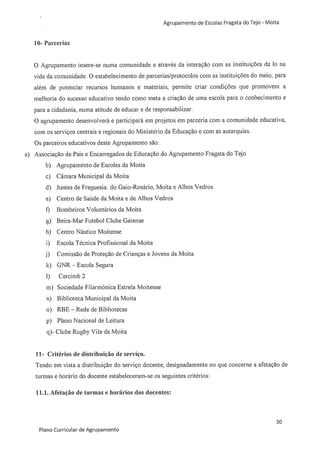 Plano curricular do Agrupamento de Escolas Fragata do Tejo