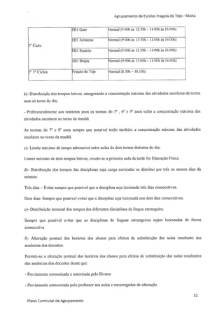 Plano curricular do Agrupamento de Escolas Fragata do Tejo
