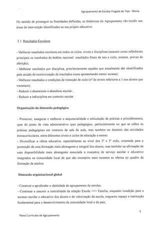 Plano curricular do Agrupamento de Escolas Fragata do Tejo