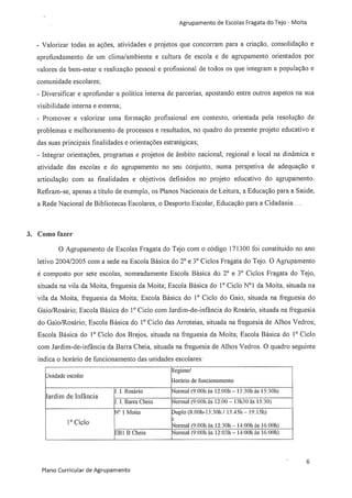 Plano curricular do Agrupamento de Escolas Fragata do Tejo