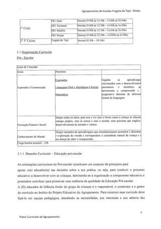 Plano curricular do Agrupamento de Escolas Fragata do Tejo