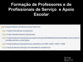 Formação de Professores e de
Profissionais de Serviço e Apoio
Escolar

 