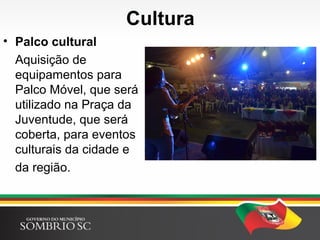 Saúde
• Hospital Dom Joaquim
Desde o início de nossa
administração, mais de
R$ 2,5 milhões de reais
já foram investidos em
custeio e aquisição de
equipamentos. Em 2015
ultrapassaremos os R$ 3
milhões de investimento
municipal.
 