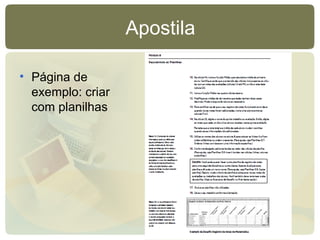 Apostila Página de exemplo: criar com planilhas 