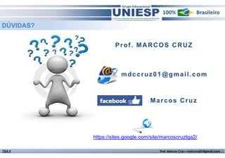 Fund. de Administração - Prof.ª Rosangela Alves
DÚVIDAS?
mdccruz01@gmail.com
Prof. MARCOS CRUZ
Marcos Cruz
https://sites.google.com/site/marcoscruztga2/
TGA II Prof. Marcos Cruz – mdccruz01@gmail.com
 