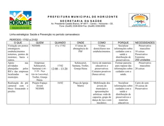 Plano de ação carnaval 2012