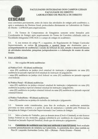 Regulamento Estágio - Dossiê