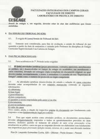 Regulamento Estágio - Dossiê