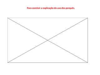 Para concluir a explicação do uso dos porquês.
 