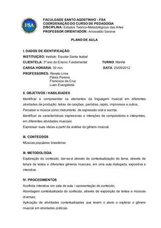 Plano de Aula - Jogos Teatrais Na Escola, PDF, Lição