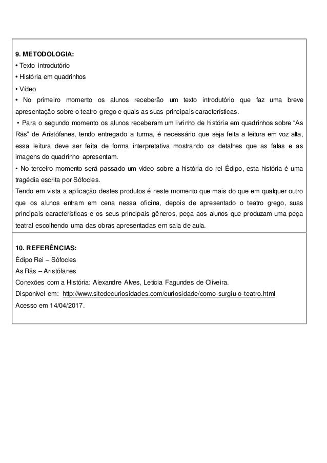 Plano de aula - Oficina de Teatro - O Teatro Grego.