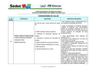 Plano de aula de física do 1° ano 3° bimestre - cem ary | PDF