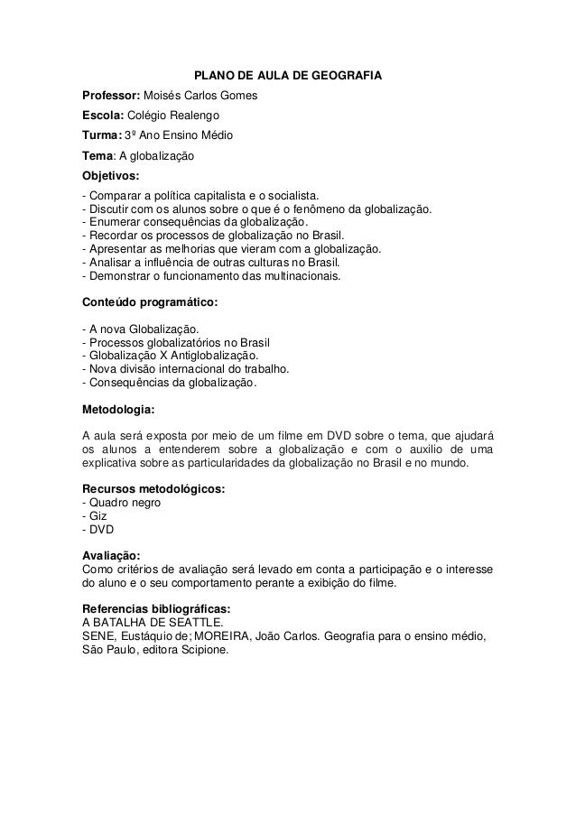 Plano de aula pronto 3 ano Plano de aula pronto 3 ano