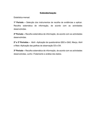 Plano de avaliação