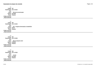 Página: 124
Impressão de campos da consulta
+/-:
Código: 491
Classificação: 04.2.1.03.023
Tipo:
Nome: Serviço de comunicação
Apelido: DCFONE
Grupo: Despesa
Código subconta:
Grupo subconta:
+/-:
Código: 492
Classificação: 04.2.1.03.024
Tipo:
Nome: PAT - Programa alimentação ao trabalhador
Apelido: DEPAT
Grupo: Despesa
Código subconta:
Grupo subconta:
+/-:
Código: 493
Classificação: 04.2.1.03.026
Tipo:
Nome: Bens de pequeno valor
Apelido: DCBENS
Grupo: Despesa
Código subconta:
Grupo subconta:
+/-:
Código: 494
Classificação: 04.2.1.03.028
Tipo:
Nome: Jornais
Apelido: DCJORN
Grupo: Despesa
Código subconta:
Grupo subconta:
16/10/2020 10:01 - SCI Ambiente Contábil ÚNICO
ESCON
 