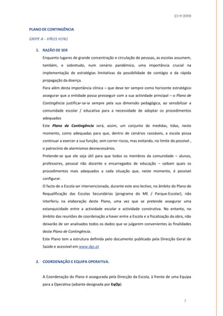 Plano De Contingencia 2009
