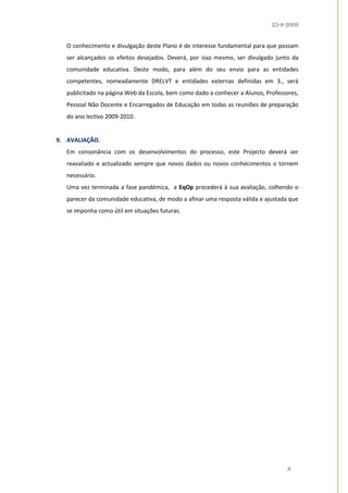 Plano De Contingencia 2009