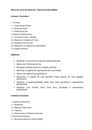 Plano de curso de fisica | PDF