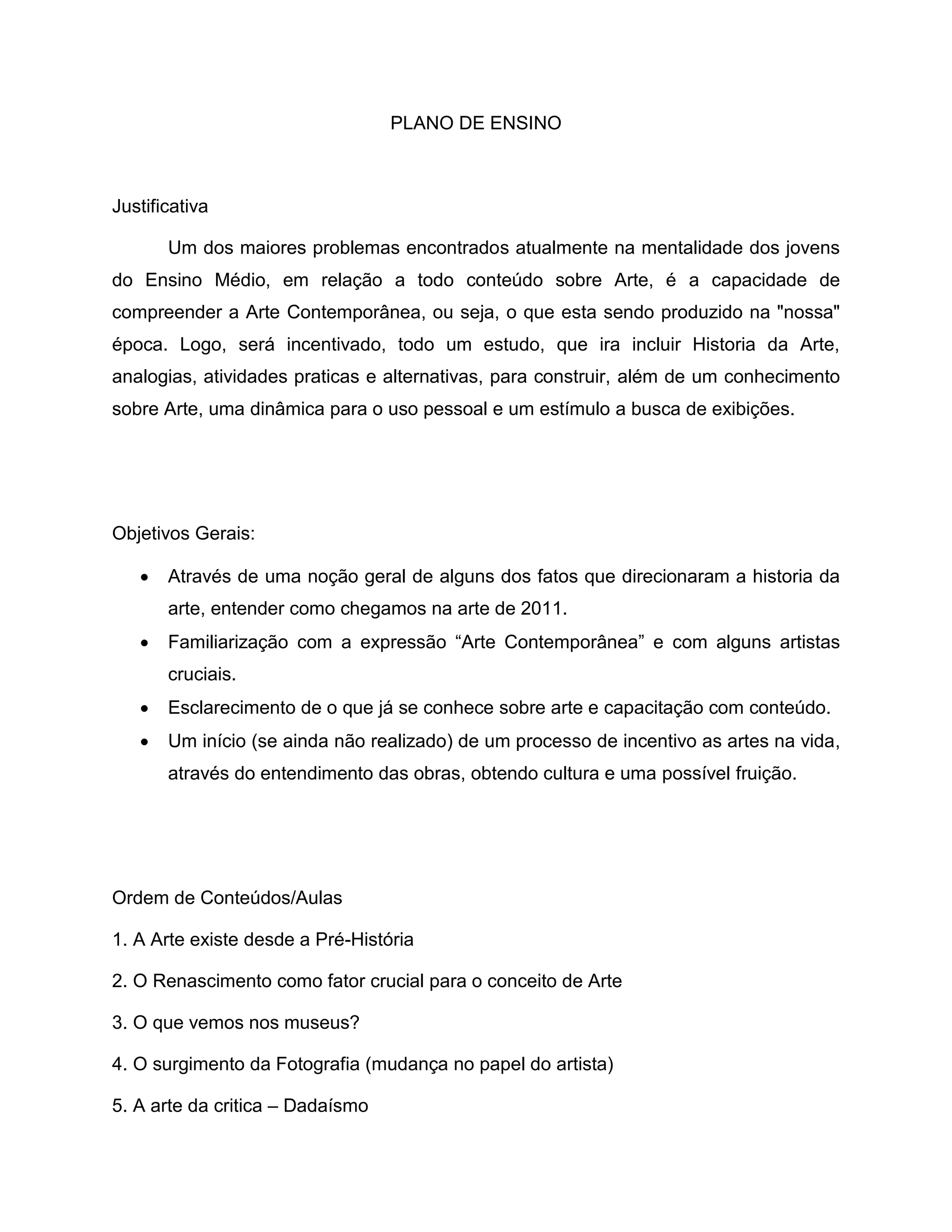 Plano de ensino | PDF