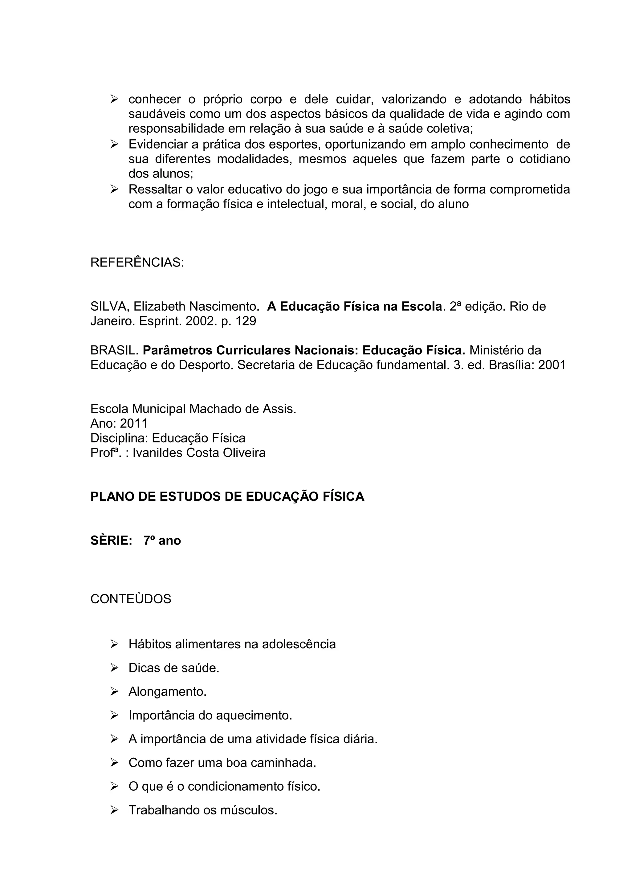 Plano+de+estudos+2011(1) | PDF